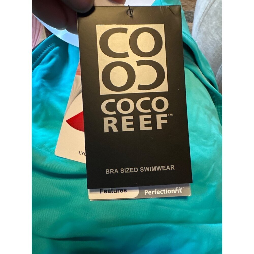 Coco Reef Aqua High-Waist Bikini Bottoms High-Leg Minimalist Design Size Small - Picture 4 of 6